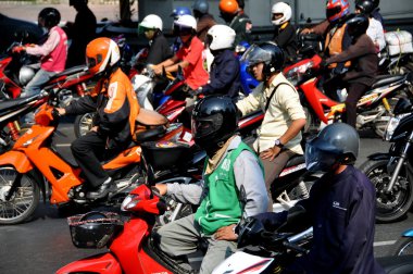 Bangkok, Tayland: motosiklet Silom Road