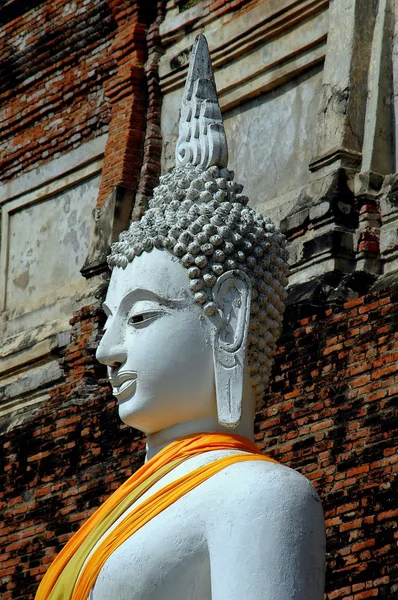 Ayutthaya, Tayland: Buda heykeli Wat Yai Chai Mongkon — Stok fotoğraf