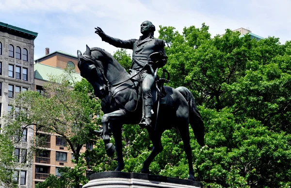 New York City: George Washington ruiterstandbeeld — Stockfoto