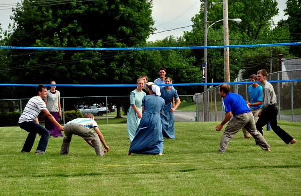 Intercourse, PA: Youths Playing Volleyball — Stock Photo, Image