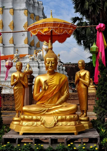 Chiang Mai, Thailand: Buddhas at Wat Chang Yeun — 图库照片