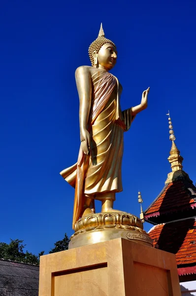 Lamphun, Thajsko: Stojící Buddha v Wat Doi Ti — Stock fotografie