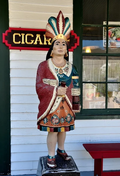 Mystic, CT: Cigar Store Wooden Indian Figure — Stockfoto