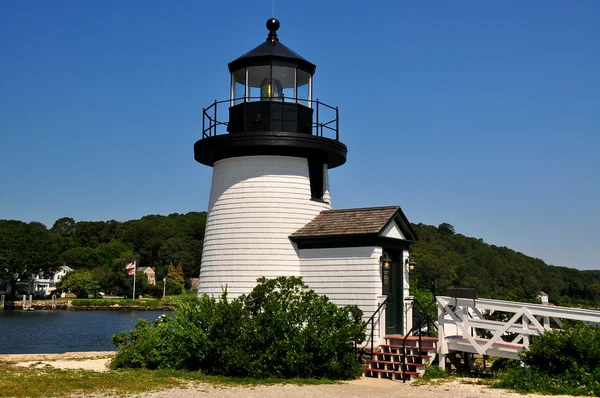 Mystic, CT: 1966 Brant Point Lighthouse at Mystic Seaport — Stock Photo, Image