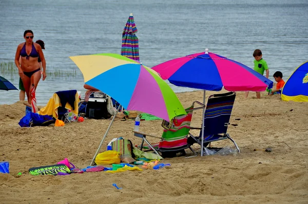 Brewster, MA: Guarda-chuvas em Corporation Beach — Fotografia de Stock