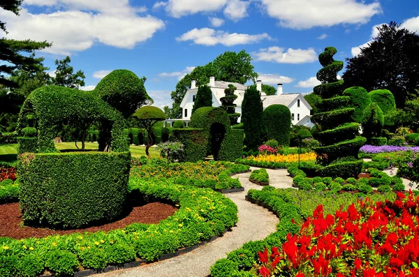 Portsmouth, Ri: Zielony zwierzęta Topiary ogród — Zdjęcie stockowe