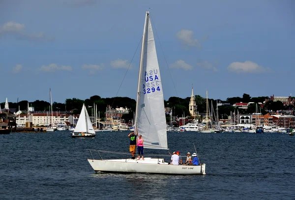 Newport, RI: Sail Boats on Narragansett Bay — Stock Photo, Image