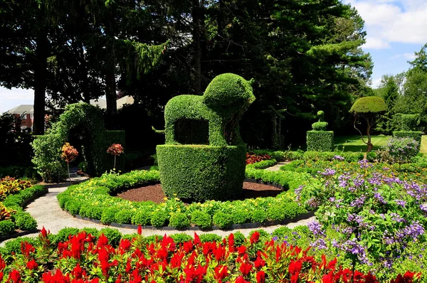 Portsmouth, Ri: Zielony zwierzęta Topiary ogród — Zdjęcie stockowe