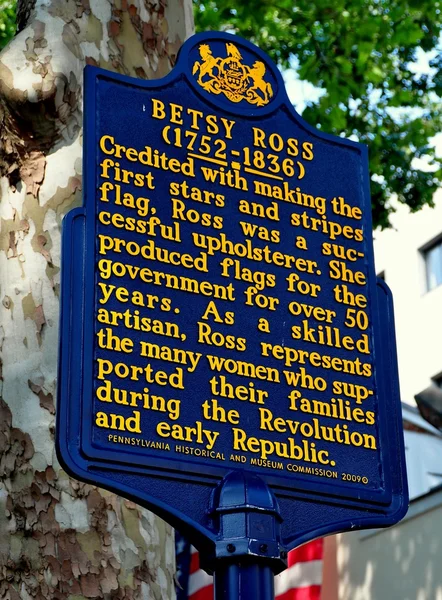 Filadélfia, PA: Betsy Ross House Sign — Fotografia de Stock