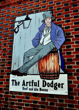 Philadelphia, PA: Artful Dodger Sign in Headhouse Square