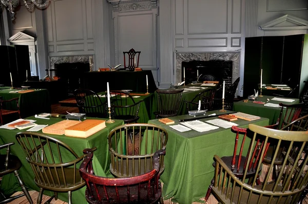 Filadélfia, PA: Sala de Reuniões no Independence Hall — Fotografia de Stock