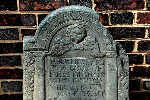 Philadelphia, PA: Colonial Tombstone at Christ Church — Stockfoto