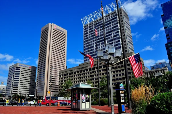 Baltimore, MD: Pratt Street Skyline — Foto de Stock
