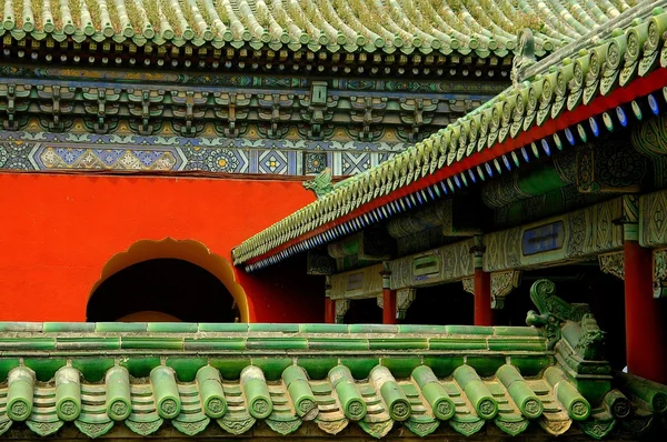 Peking, Čína: Tiantan Park vstupní pavilon — Stock fotografie