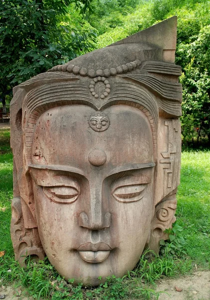 Deyang, China: Giant Buddha Head — Stock Photo, Image