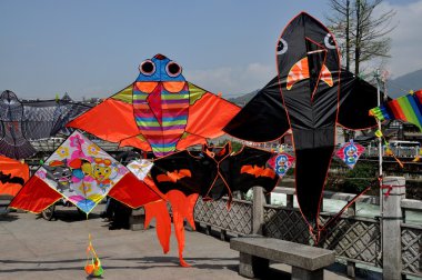Dujiangyan, China: Colourful  Kites clipart