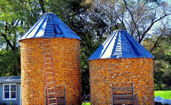 Lancaster County, Pennsylvania:  Corn Cribs on Amish Farm — Stock Photo, Image