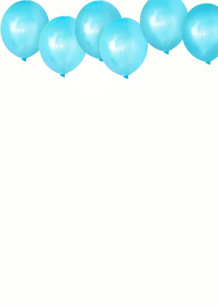 Balões redondos azul sobre fundo branco — Fotografia de Stock