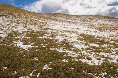 İtalya 'da Trentino Alto Adige' de Sella Geçidi panoraması