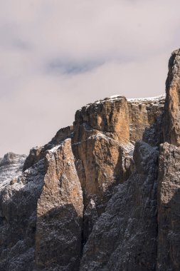 İtalya 'da Trentino Alto Adige' de Sella Geçidi panoraması