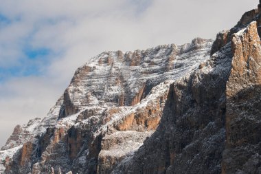 İtalya 'da Trentino Alto Adige' de Sella Geçidi panoraması