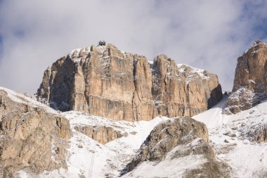 İtalya 'da Trentino Alto Adige' de Sass Pordoi Panorama