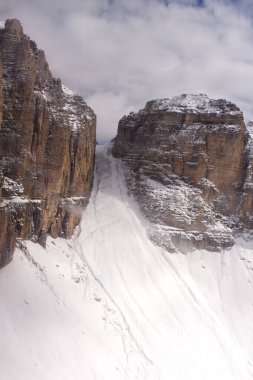 İtalya 'da Trentino Alto Adige' de Sass Pordoi Panorama