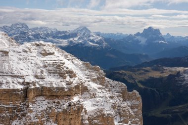 İtalya 'da Trentino Alto Adige' de Sass Pordoi Panorama