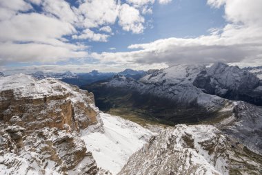 İtalya 'da Trentino Alto Adige' de Sass Pordoi Panorama