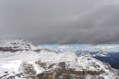 İtalya 'da Trentino Alto Adige' de Sass Pordoi Panorama