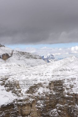 İtalya 'da Trentino Alto Adige' de Sass Pordoi Panorama