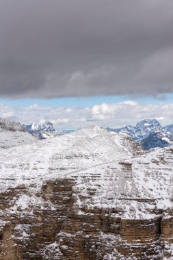 İtalya 'da Trentino Alto Adige' de Sass Pordoi Panorama