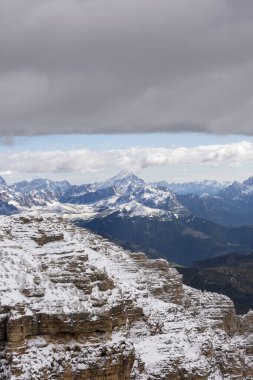 İtalya 'da Trentino Alto Adige' de Sass Pordoi Panorama