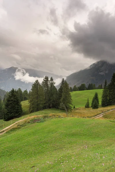 Landschaft Und Häuser Vigo Fassa Trentino Südtirol Italien — Stockfoto