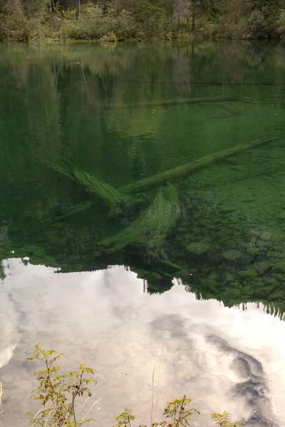 Krajobraz Jeziorze Tovel Trentino Alto Adige Włoszech — Zdjęcie stockowe