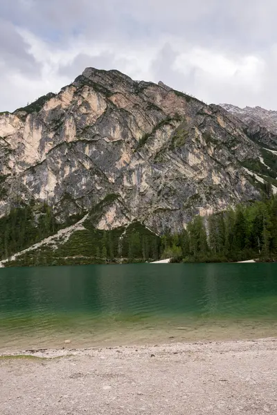 Vislumbres Detalles Paisaje Lago Braies Trentino Alto Adigio Italia — Foto de Stock