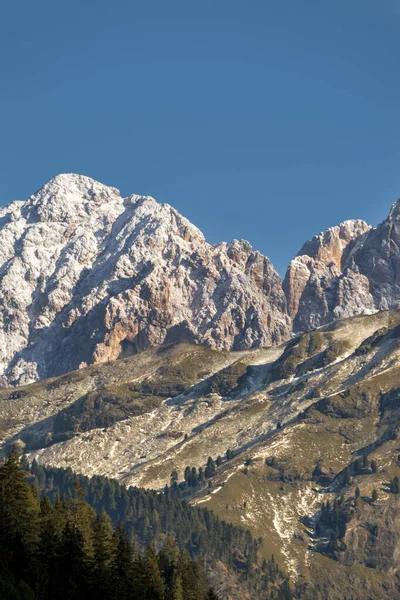 Montagna Paesaggio Sul Lago Braies Trentino Alto Adige — Foto Stock