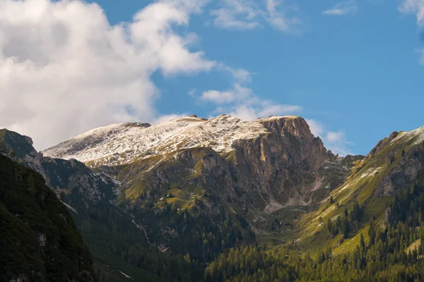 Montagne Paysage Sur Lac Braies Dans Trentin Haut Adige Italie — Photo