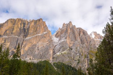 İtalya 'da Trentino Alto Adige' de Sella Geçidi Panorama