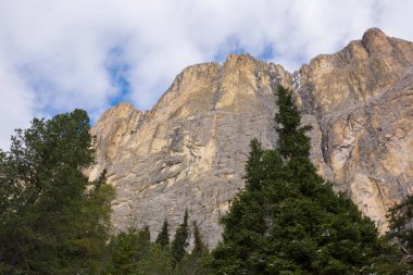 İtalya 'da Trentino Alto Adige' de Sella Geçidi Panorama