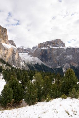 İtalya 'da Trentino Alto Adige' de Sella Geçidi Panorama