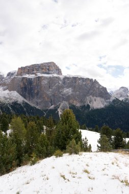İtalya 'da Trentino Alto Adige' de Sella Geçidi Panorama
