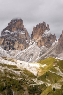 İtalya 'da Trentino Alto Adige' de Sella Geçidi Panorama