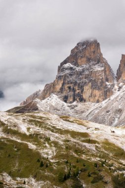 İtalya 'da Trentino Alto Adige' de Sella Geçidi Panorama