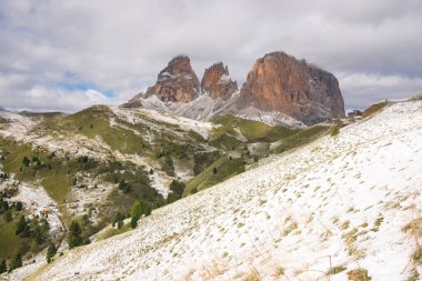 İtalya 'da Trentino Alto Adige' de Sella Geçidi Panorama