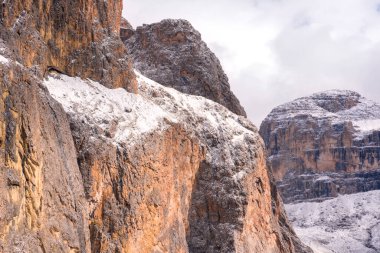İtalya 'da Trentino Alto Adige' de Sella Geçidi Panorama