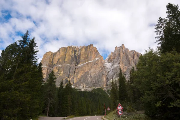 Panorama Sella Pass Trentino Alto Adige Olaszországban — Stock Fotó