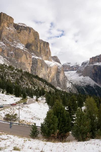 Panorama Sella Pass Trentino Alto Adige Olaszországban — Stock Fotó