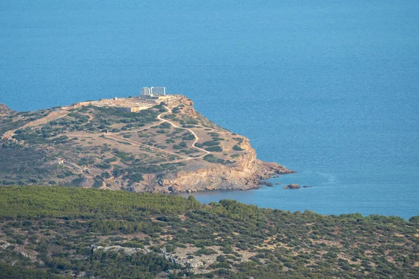 Panorama Del Mar Desde Las Alturas Keratea Atardecer Atenas Grecia —  Fotos de Stock