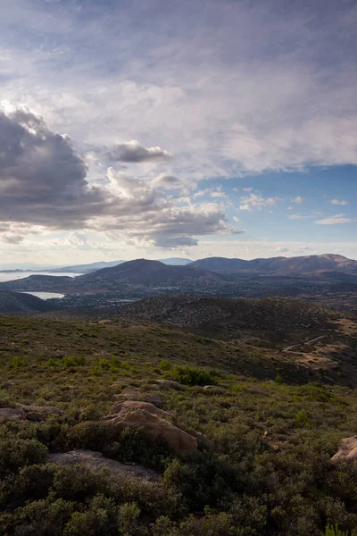 Sea Panorama Heights Keratea Sunset Athens Greece — Zdjęcie stockowe